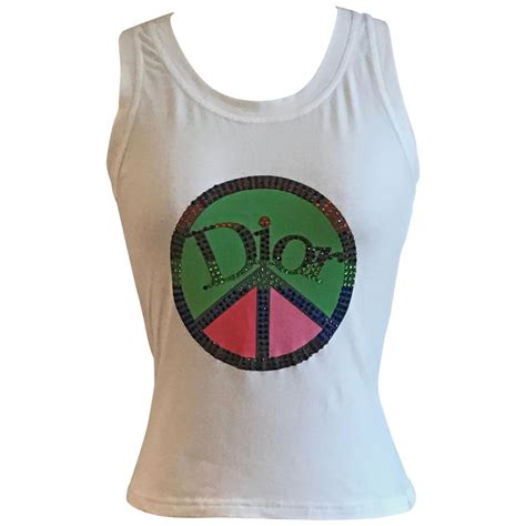 dior peace sign tank top|Vintage Dior Tank Top .